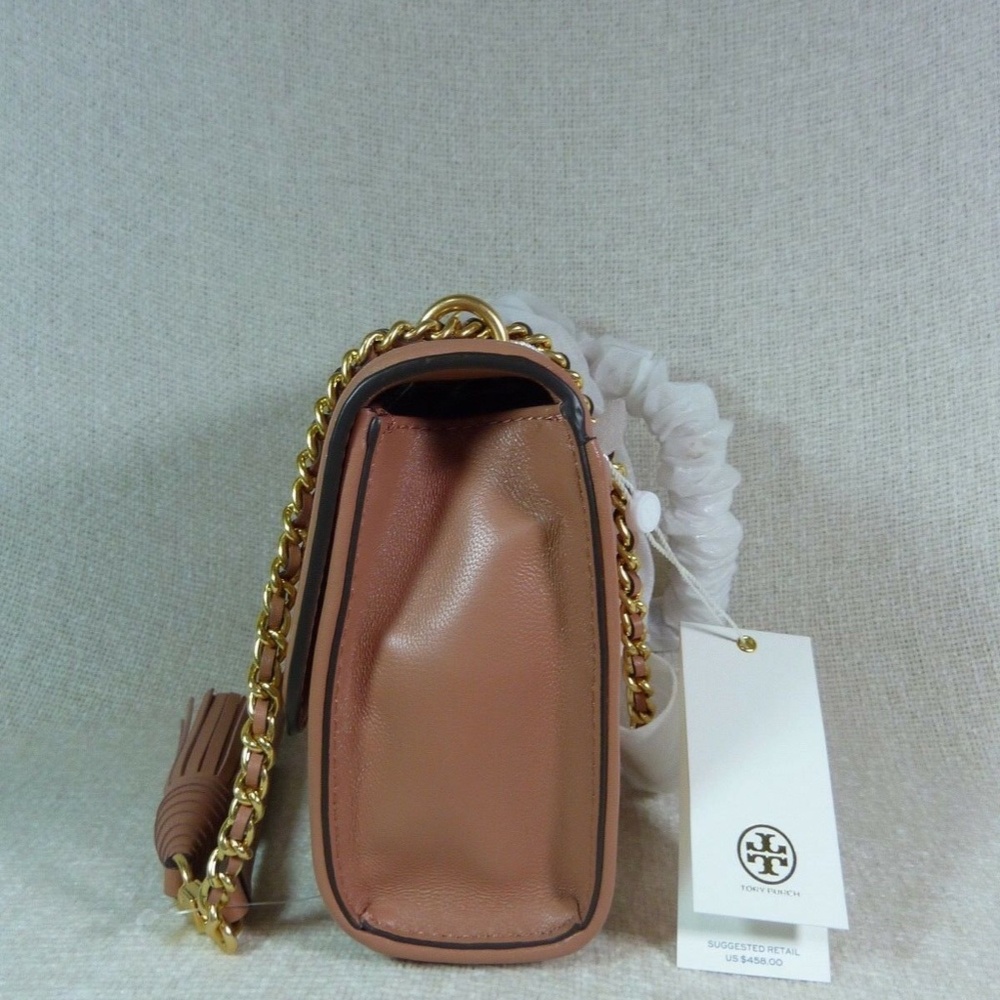 Tory Burch Fleming Coral Sunset Pink Small Convertible Shoulder/Crossbody Bag - Picture 6 of 16